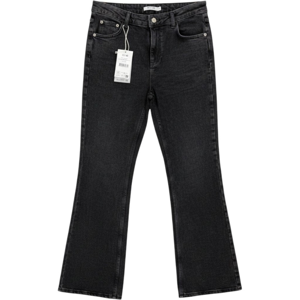 NA-KD Flared Denim Jeans Womens 40 Black Flared Denim